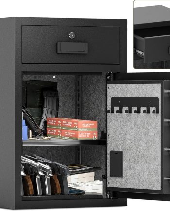 Home Safe with Fireproof and Waterproof Bag 5.1 Cu Ft Safe Box Heavy Duty Drawer Safes with Digital Keypad Alarm System Removable Shelf for Money Cash Documents Medicines